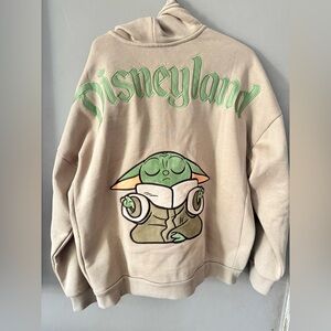 Disneyland Tan Hoodie with Baby Yoda Graphic